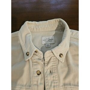 Lucky Brand Long Sleeve Button Front Oatmeal Jacket Shacket Size Medium